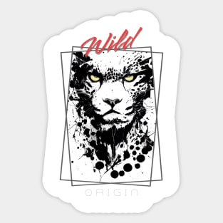 Cheetah Wild Nature Free Spirit Art Brush Painting Sticker